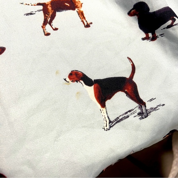 LaVielente Women’s M/L Dachshund Print Light Blue Sleeveless Mini Dress Lined - Picture 9 of 9